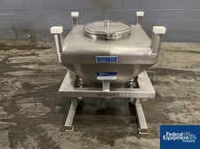 Servolift Bin, Stainless Steel, 150 Liter, 28" x 28" x 3" straight side x 22" cone bottom