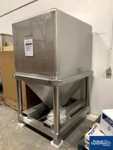 Tote Tank, Stainless Steel, 2000 Liter, with valve, cone bottom, fork access