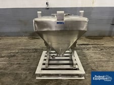 Servolift Bin, Stainless Steel, 500 Liter, 40" x 40" x 7" straight side x 30" cone bottom