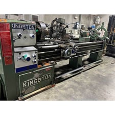 25" x 96" Kingston #HL2500, geared head lathe, 16" swing over cross slide, 4-jaw 16" chuck, foot brake, 1996