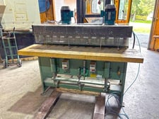12 Spindle, Novy #1872V, Multi Spindle Vertical Boring Machine, 18" x 72' Table Hardwood, 0"-6" table stroke