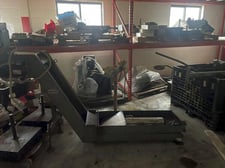 17.75" wide x 7.1' long, Hennig #102627, gooseneck style parts conveyor, 1/8 HP, 2016