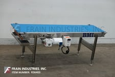 24" wide x 8' long, BMI / Benda Mfg, Stainless Steel belt conveyor, 3/4 HP drive with vari-speed controller