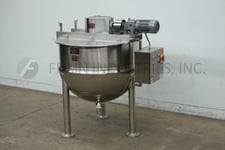 300 gallon Lee #300D9MS, 316 Stainless Steel jacketed double motion kettle, 54" dia. x 40" deep with 20"
