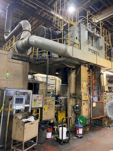 1000 Ton, Fukui #MSF-1000, mechanical single crank cold forging press, 11.1" stroke, 33.46" Shut Height, air