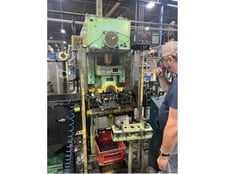39 Ton, Aida #NC1-35(1), single crank gap frame press, 1.96" stroke, 7.87"Shut Height, 1.96"adj., 90-200 SPM