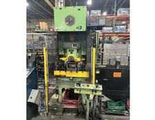 50 Ton, Aida #NC1-45, single crank gap frame press, 1.96" stroke, 8.66"Shut Height, 2.36"adj., 85-220 SPM