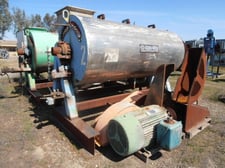 100 cu.ft. Con-Vey Systems, Continuous Paddle Mixer, 4' diameter x 9' L jacketed chamber, (26) 10" x 5" x