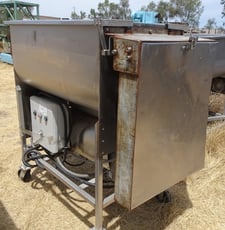 15 cu.ft. Dual Shaft Paddle Mixer w/Meat Grinder, Stainless Steel, 30" width x 46" L x 24" deep Trough, 12" x