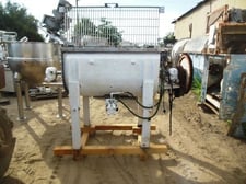 10 cu.ft. Jacketed Double Ribbon Mixer, Stainless Steel, 48" L x 21.5" width x 24" deep Trough w/ 3.5"