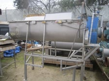 20 cu.ft. Single Ribbon Mixer, Stainless Steel, 84" L x 18" width x 22" deep Trough, 1.375" diameter x 91" L