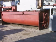 95 cu.ft. Ribbon Mixer, Carbon Steel, 36" x 12', 1.5" x 1/2" outer/inner Ribbons, 8" diameter Bottom end