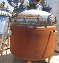 550 gallon Pfaudler, Glass-Lined Reactor, 5' diameter x 4' straight side, 100 psi @ 450 F internal, 85 psi @