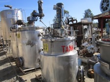 150 gallon CE Howard, Jacketed Resin Reactor, Stainless Steel, 31" x 42", 1-1/4" shaft w/ 3" x 8" propeller