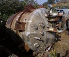 3000 gallon Reactor, Stainless Steel, 8' diameter x 8' straight side, (10) turns of 2" diameter Stainless