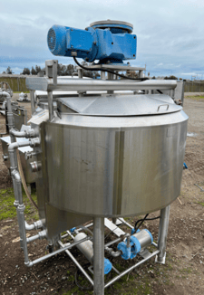 200 gallon Cherry Burrell, Stainless Steel Jacketed Processor Tank w/scrape surface agitation, 48" diameter x