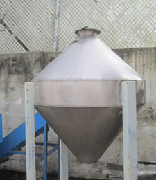 100 gallon Stainless Steel Double Cone Tank, 30" diameter x 6" straight side w/22.5" straight side top &