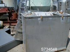 125 gallon Stainless Steel Rectangular Tank, 20" x 42" x 36" tall, open top, (2) pneumatic driven agitators