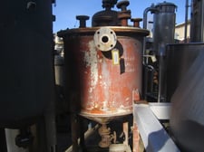 140 gallon Tank, Stainless Steel, lead lined, 3' x 2.5', 2" flanged bottom outlet, 2" side top nozzle, top