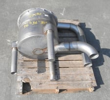 15 gallon Utensco, Stainless Steel Tank, 16" diameter x 15" straight side, 8" top inlets, 4" diameter Top
