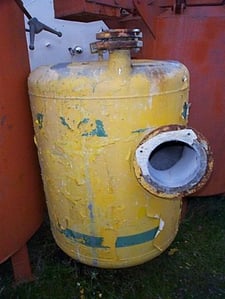 165 gallon PSF, Vertical Stainless Steel Tank, 36" diameter x 40" H, 8" openings, 50 psi @ 200°F