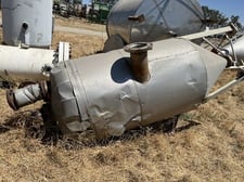 200 gallon Stainless Steel Tank, 30" diameter x 60" straight side, 3' H cone, 3" center bottom discharge, 4"