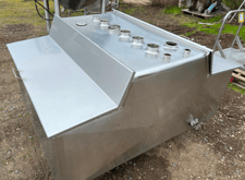 225 gallon Stainless Steel Rectangular Balance Tank, 57" width x 45" L x 22" deep Vessel, 4" diameter