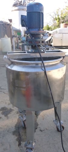 25 gallon Stainless Steel Jacketed & Agitated Tank, Stainless Steel, 20" diameter x 16" straight side, 2"
