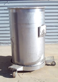 25 gallon Stainless Steel Tank, 17" diameter x 28" straight side, 6" sloped bottom, 6" outlet