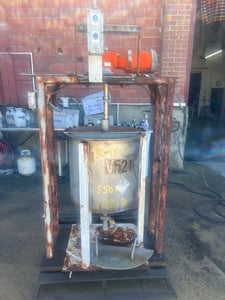 35 gallon Mix Tank, Stainless Steel, 21.5" diameter x 22" straight height, 1" center bottom outlet, (2) 12"