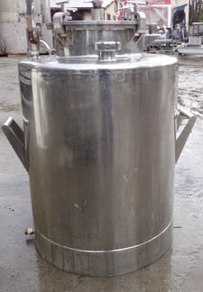 50 gallon Stainless Steel Tank, 23" diameter x 27" straight side, 12" diameter Manway, (3) 2" top inlets