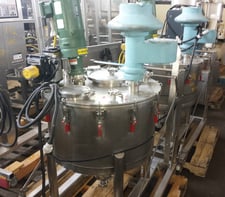 55 gallon Stainless Steel Mix Tank, 30" diameter x 18" straight side, 12" diameter Manway, (2) 2.5" (1) 2" &
