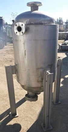 75 gallon Carbon Bed Filter Tank, Stainless Steel, jacketed, 24" diameter x 36" straight side Tank, 4"