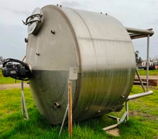 1240 gallon Mash Tun Tank, Stainless Steel w/false bottom, 96" diameter x 54" straight side, (2) 4" (2) 2" &