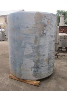1000 gallon Underwriters Labs, Stainless Steel Tank, 64" diameter x 72" straight side, 1/4" thick fiberglass
