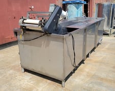 1000 gallon Stainless Steel Prewash Tank, 48" width x 144" L x 36" deep Trough, 18" width x 116" L incline