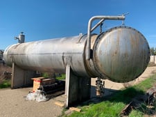 1500 gallon Coalescer Tank, Stainless Steel, 48" diameter x 18' L, 1" & 12" raised opening, 25 psi @ 200°F