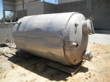 1500 gallon Stainless Steel Insulated Tank, 63" diameter x 8' straight side, 4" center bottom outlet, 20" x