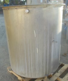 310 gallon CSM, Stainless Steel Tank, 43" diameter x 49" straight side, 1.5" side bottom outlet