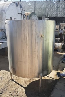 315 gallon Stainless Steel Tank, 45" diameter x 46" straight side, 2" center bottom outlet