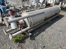 350 gallon Stainless Steel Mix Tank, 2.5' diameter x 10' H, 3" center bottom outlet, (4) 4-blade paddles, 2"