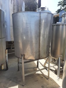 360 gallon Stainless Steel Tank, single wall, 48" diameter x 46" straight side, 2" NPT center bottom