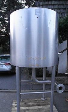 385 gallon Lee Industries #385U, Stainless Steel Jacketed Tank, 50" inside diameter x 448" straight side