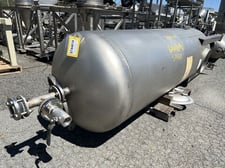 425 gallon Morfab, Stainless Steel Pressure Tank, 36" diameter x 96" straight side, 16" x 12" oval manway, 55