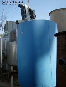 450 gallon Stainless Steel Tank, 46" diameter x 5' straight side, 1.5" bottom side discharge, 10" diameter