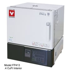 11.8" width x 9.8" D x 5.9" H Yamato #FP413, high temp muffle furnace, 2102 °F, 220 V.