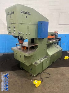6" x 6" x 5/8" Piranha #PII-140, hydraulic ironworker, 140 ton, 20-1/2" throat, 5-1/4" stroke, 1999