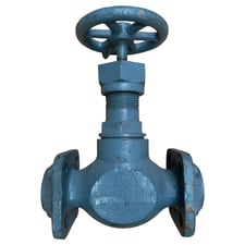1-1/2" Vilter Ammonia Hand Shut-Off Flanged Expansion Valve, 4-Bolt (Square) Flanged with Screw (Round)