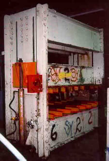 100 Ton, Down-act., 99" x 48", 1000 psi, 36" stroke, 52" daylight, (4) 8" bore cyls, 34" W.H., #59