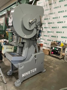 32 Ton, Minster #4, 3" stroke, 9.5" Shut Height, 2.25" adjustment, 24" x15" bolster, rebuilt clutch & brake